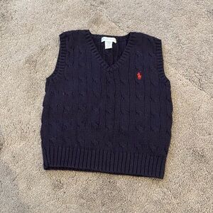 Ralph Lauren Cable knit vest navy blue